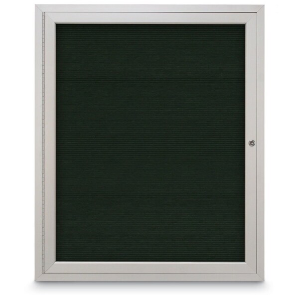 60"x36" 2-Door Enclosed Outdoor Letterboard, Hdr, Green Felt/Satin